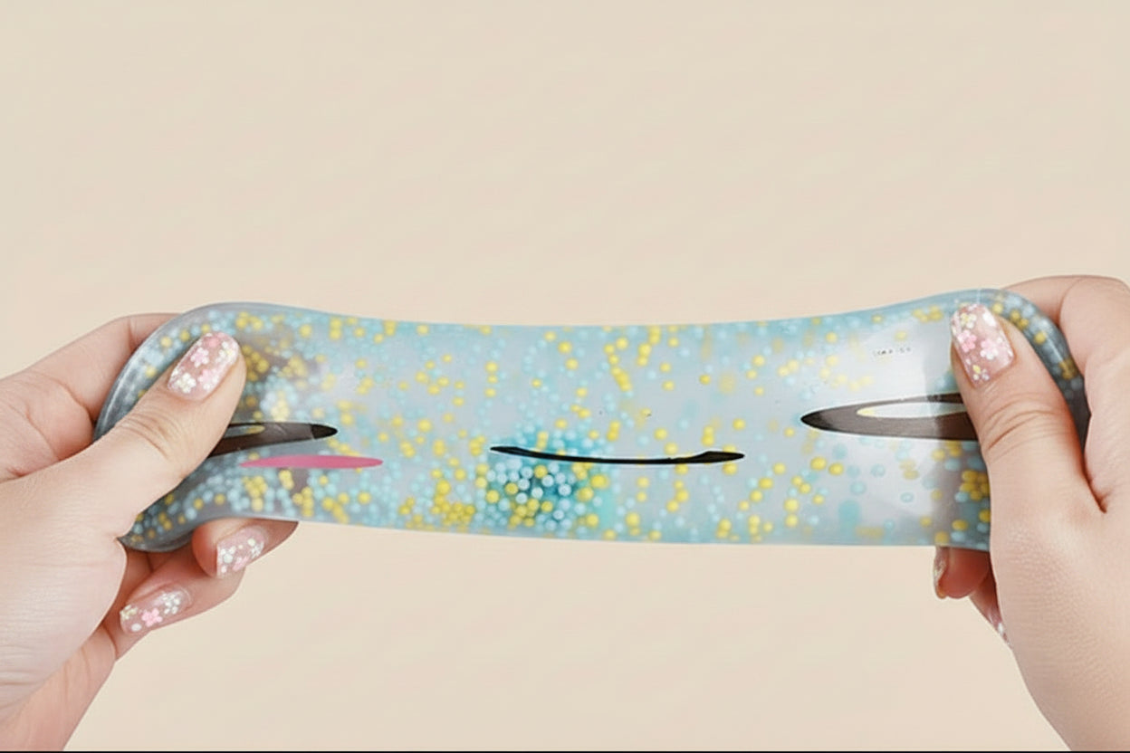 Person stretching squishy toy
