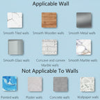 Various wall finishes with labels indicating applicability or inapplicability.