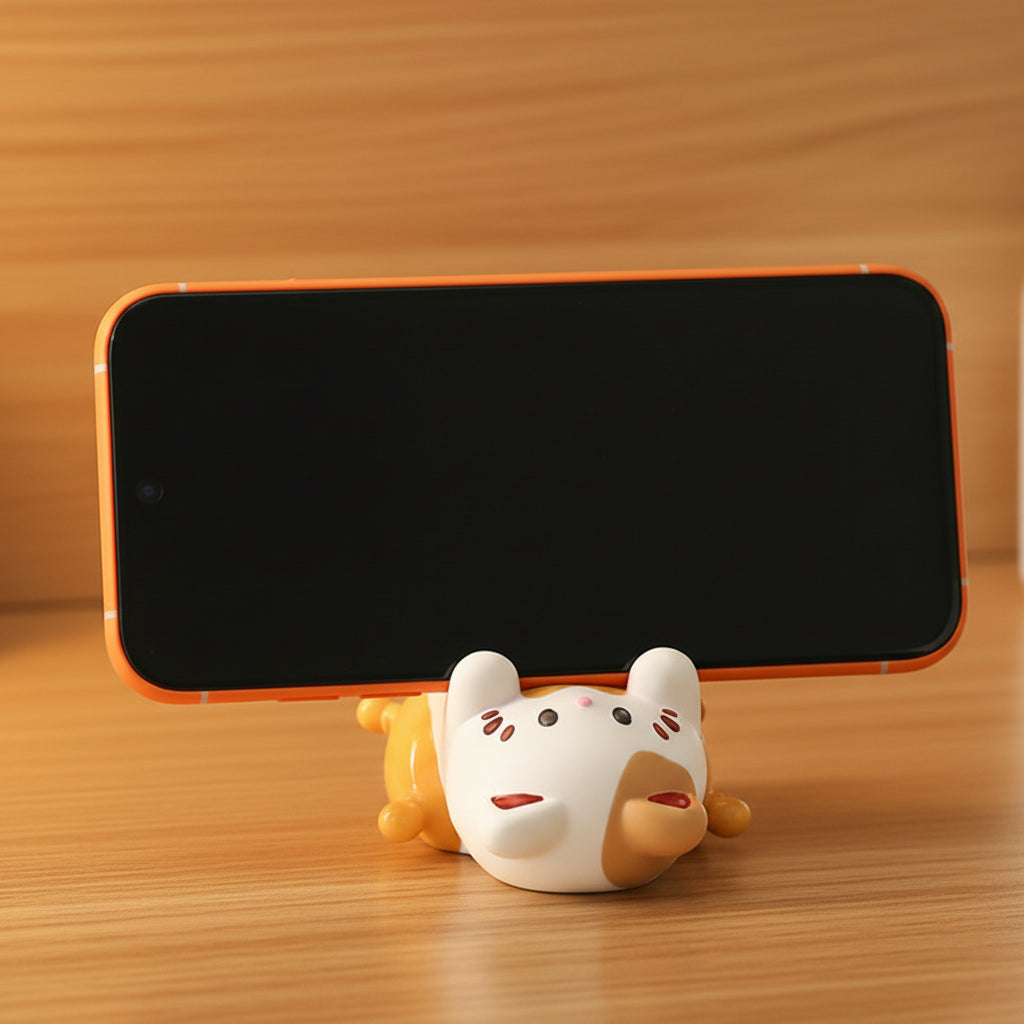 Phone on a cute cat phonestand
