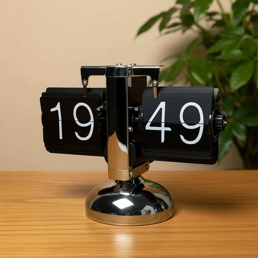 flip lock with black face white numbers and silver base