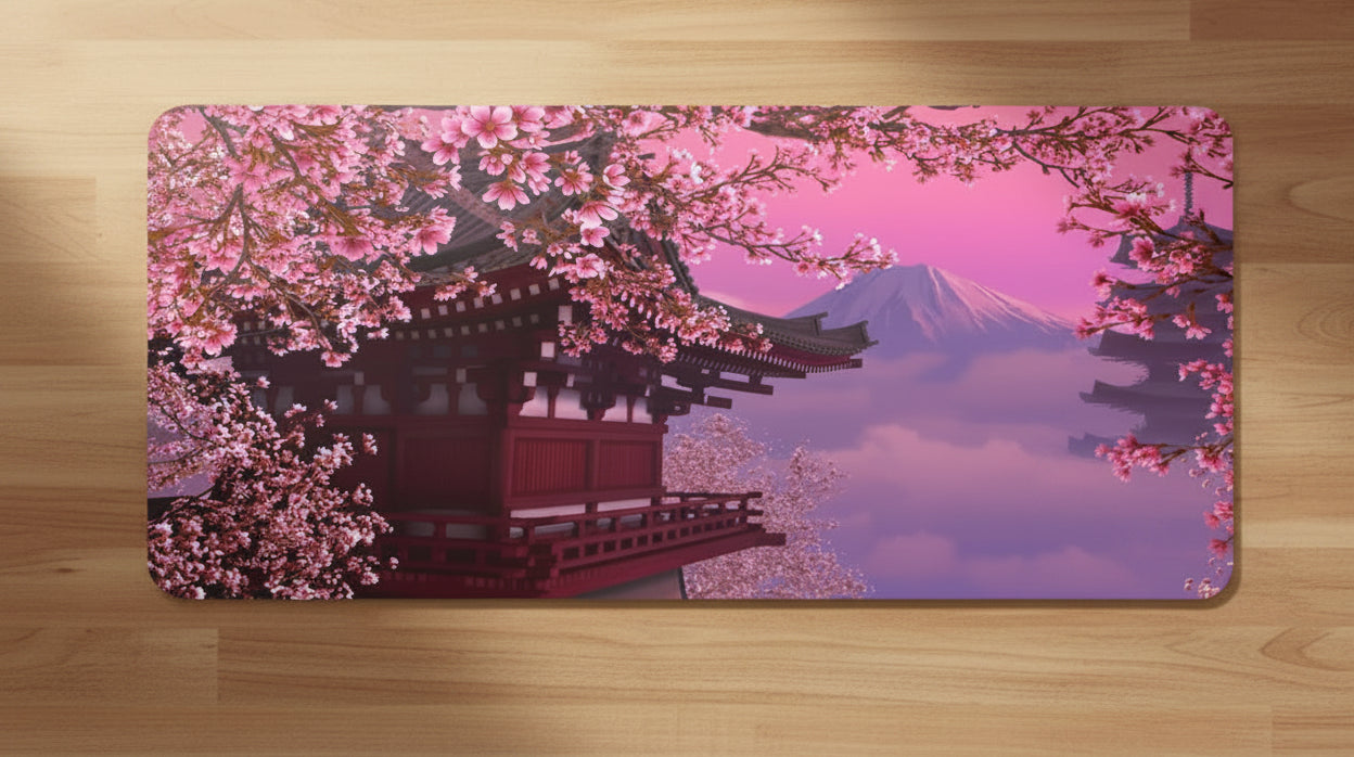 cherry blossom-themed mouse pad