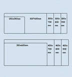 Diagram showing various dimensions of desk mat