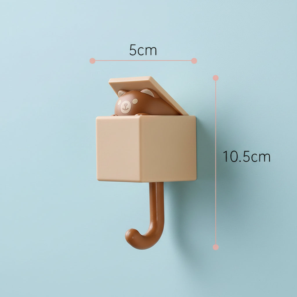 Wall hook with dimensions labeled on a white background