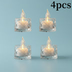 Four crystal-like candle-shaped objects on a white background with '4pcs' text.