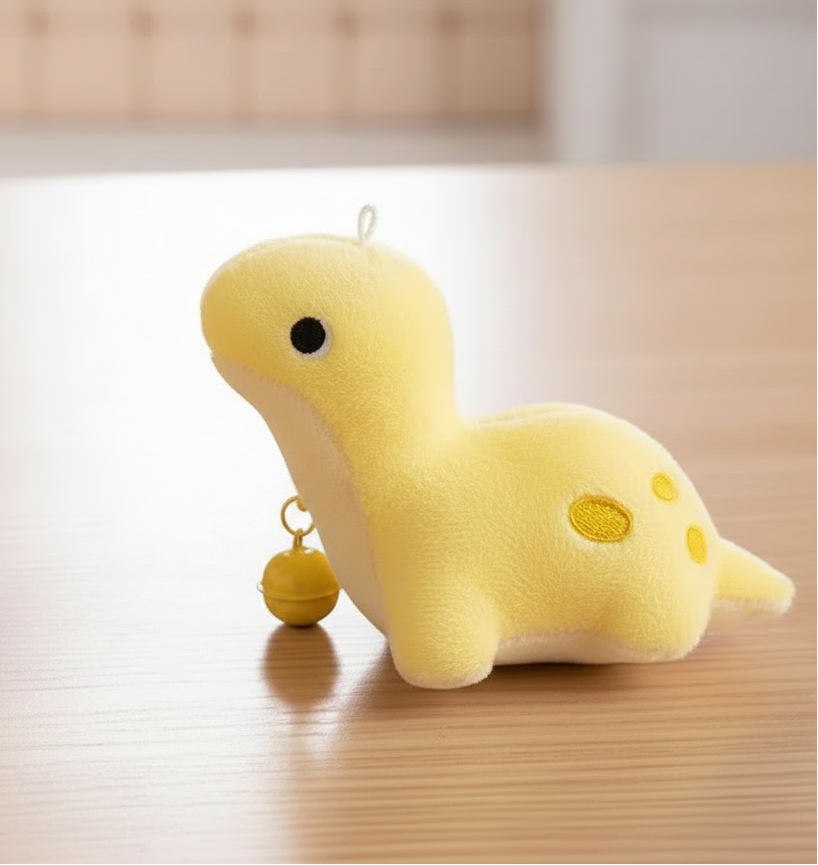 Yellow plush keychain