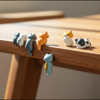 Ca figurines on a wooden surface